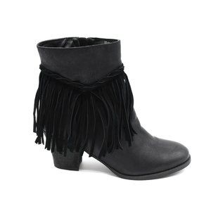 Sbicca Black Fringe Bootie 11